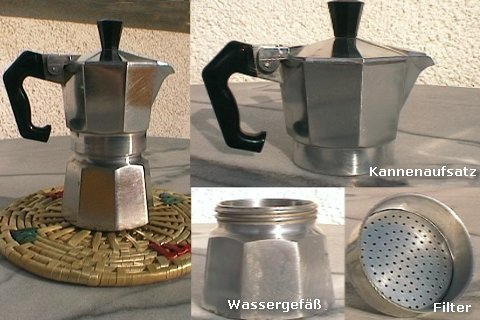 Traditionelle italienische Mokkakanne (© Portanapoli.com)