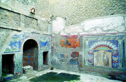 Die Wandmalereien in den Häusern von Herculaneum sind gut erhalten (© Vito Arcomano - Fototeca ENIT)