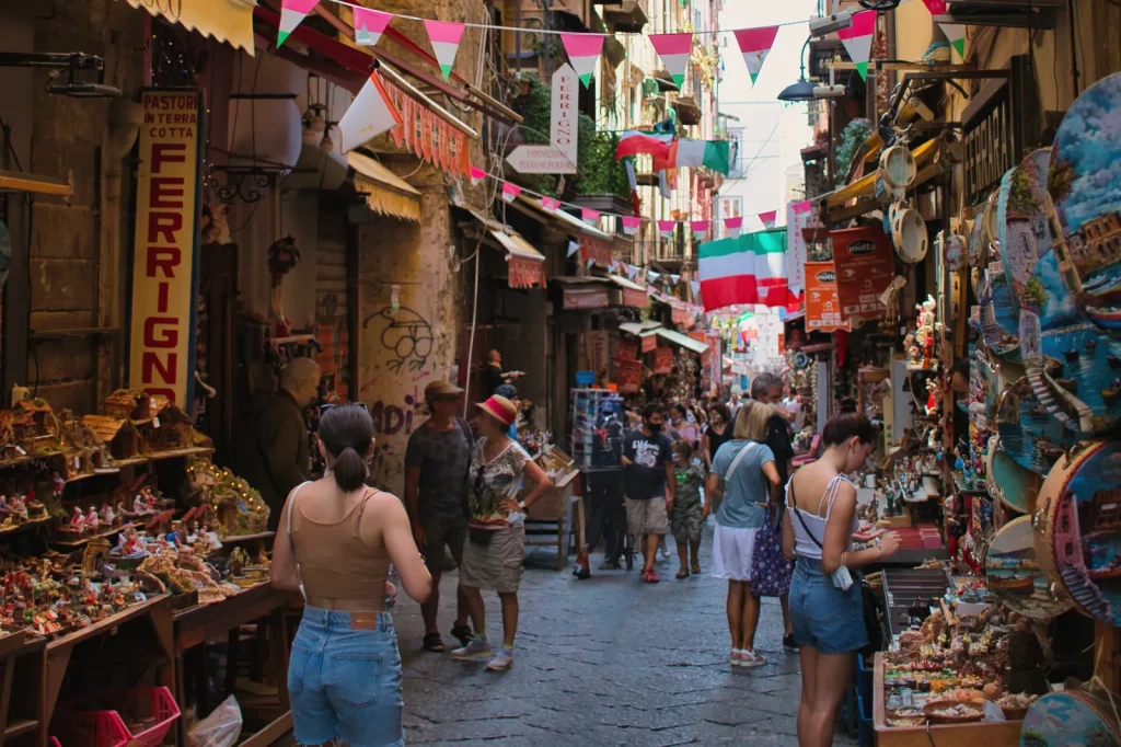 Die Krippenstraße San Gregorio Armeno in Neapel
